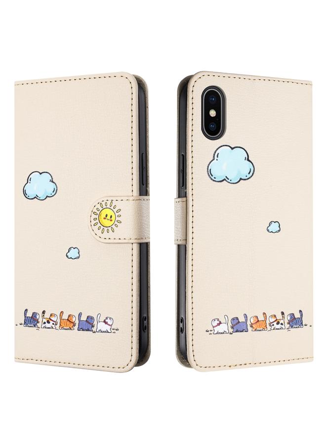 اس-توب جراب جلدي لهاتف iPhone XS / X برسومات قطط كرتونية - Image 2