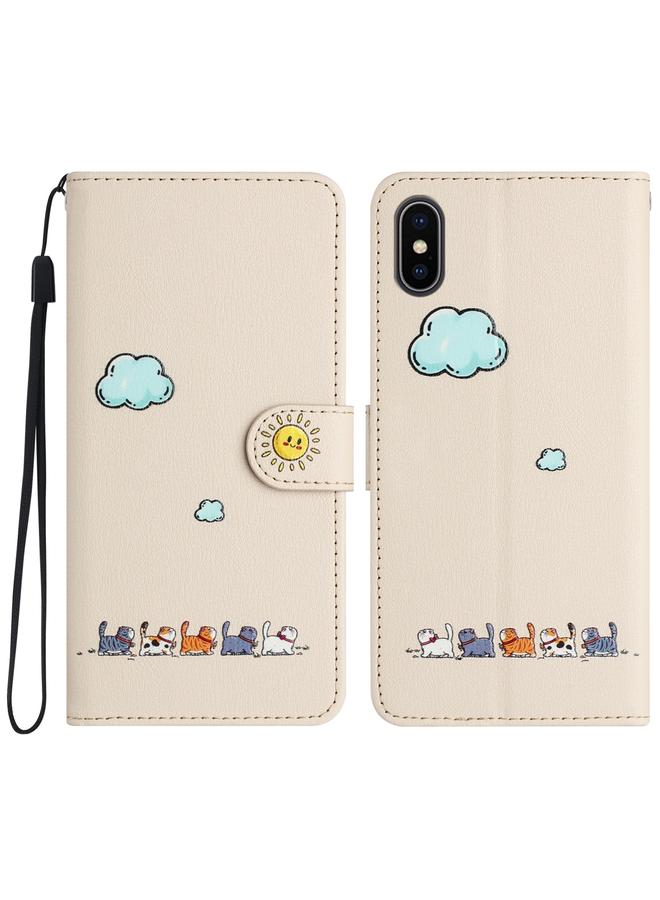 اس-توب جراب جلدي لهاتف iPhone XS / X برسومات قطط كرتونية - Image 1