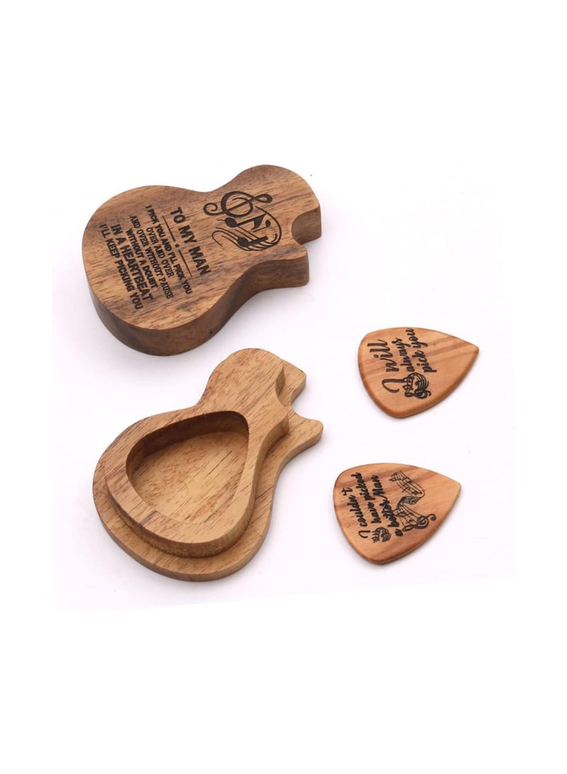 1 Pcs guitar pick holder guitar pick case personalised guitar picks plectrum custom guitar picks ukulele picks bass electric guitar picks personality wooden guitar Bamboo child As Shown