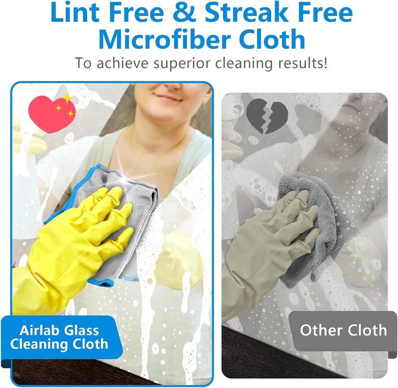 Airlab 6-Pack Microfiber Window Cleaning Cloths - Streak-Free, 30x30 cm, Blue - Image 5
