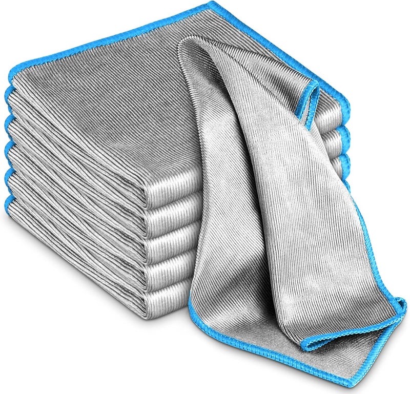 Airlab 6-Pack Microfiber Window Cleaning Cloths - Streak-Free, 30x30 cm, Blue - Image 1