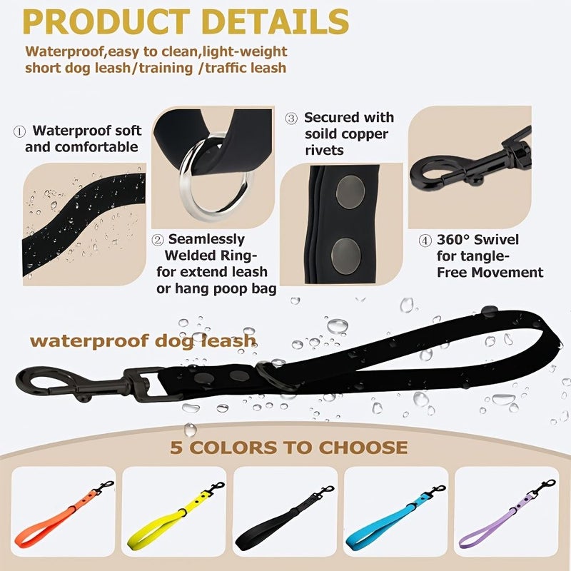 Orange Heavy Duty Dog Leash With Grab Ring Stain Resistant Easy To Clean - Image 3