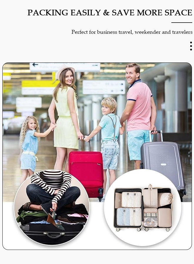 DUNISO 7 Piece Travel Organizer Bags for Luggage, Waterproof and Durable Travel Bags, Packing Cubes for Travel, Compression Cubes for Suitcases, Travel Bags for Clothes, Toiletries, Clothing, Underwear - Image 5