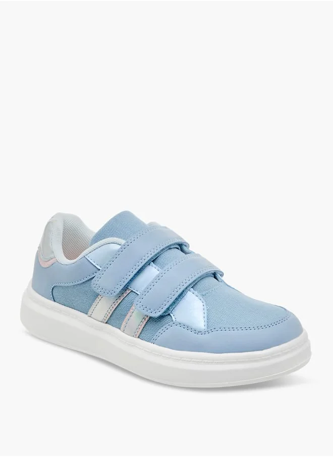 Little Missy Girls Panelled Sneakers with Hook and Loop Closure