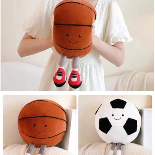 OUKEYI 11.8 "/30cm Basketball Plush Pillow, Soft Football Shaped Plush Pillow,Basketball/Football Plush Toy Sport Theme Plushie Soccer Stuffed Toys (Basketball) - Image 4