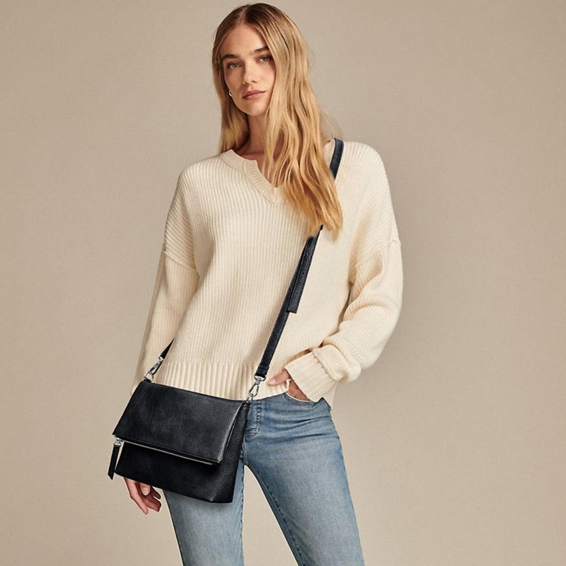 KALIDI Vintage Vegan Leather Crossbody Bag PU Shoulder Bag Handbag Multiple Pockets Adjustable Removable Strap Women - Image 2