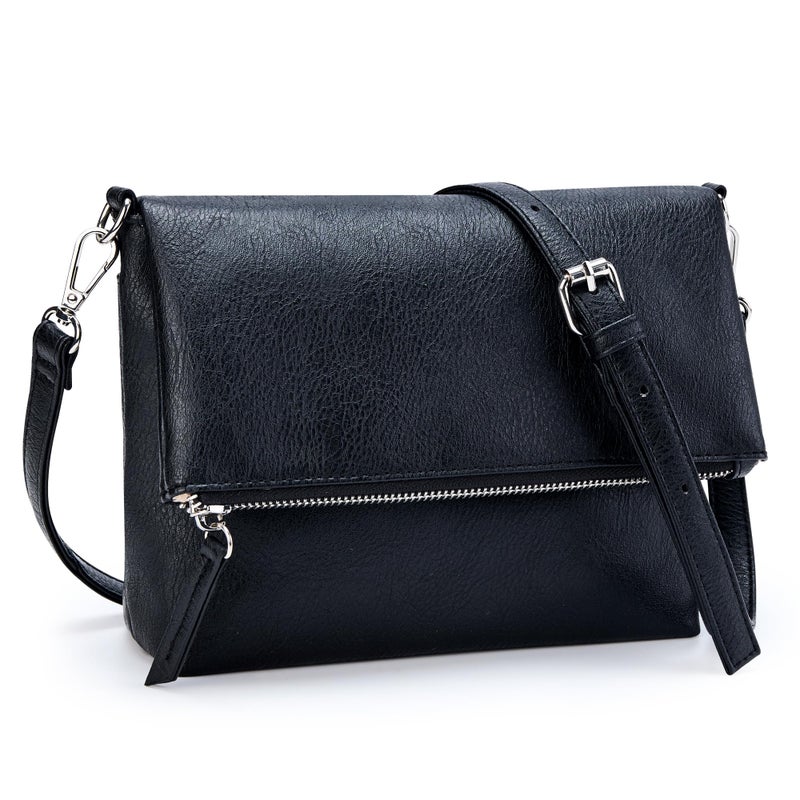 KALIDI Vintage Vegan Leather Crossbody Bag PU Shoulder Bag Handbag Multiple Pockets Adjustable Removable Strap Women - Image 1