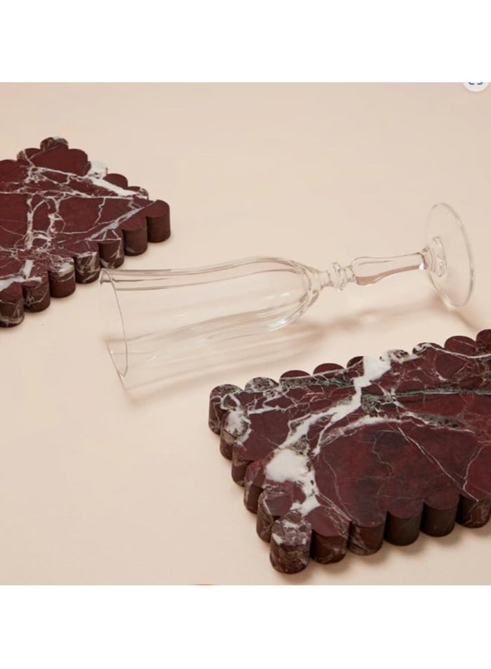 Rosso Levanto Scallop Tray size 18x12x2cm - Image 2