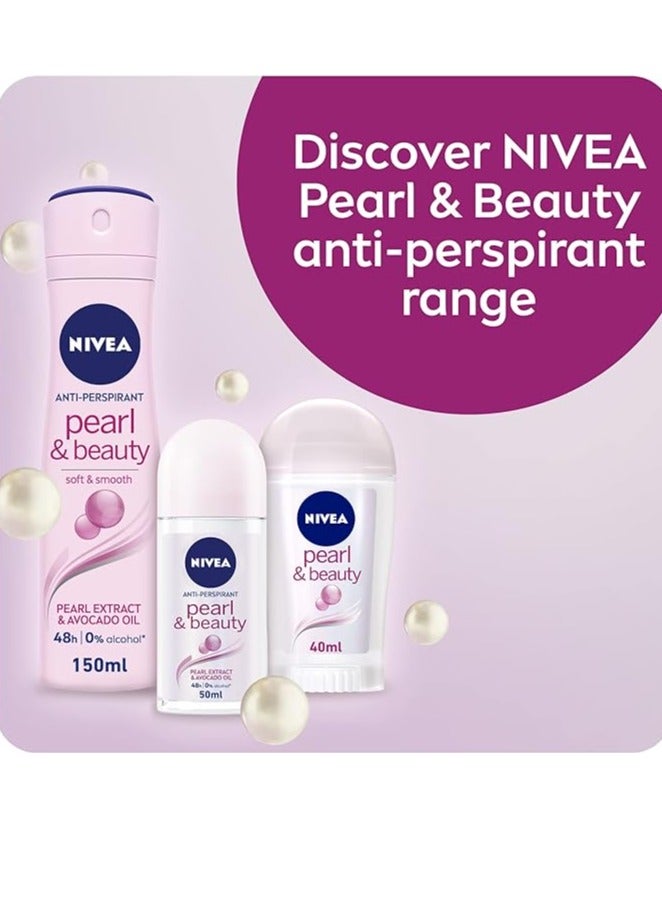 Nivea Pack Of 4 Nivea Pearl And Beauty Antiperspirant Roll On Deodorant 50 Ml - Image 5