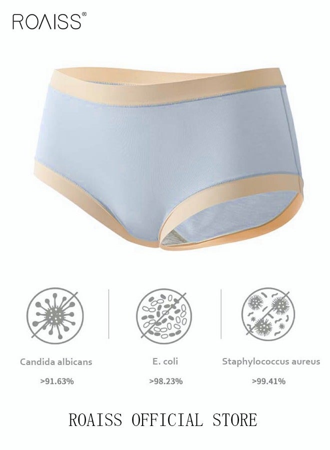 roaiss 3 Piece Breifs Set Women Safety Panties 60D High Elastic Soft Modal Ladies Underpants Breathable Antibacterial Stretch Shorts Women's Mid-rise Stretch Traceless Smooth Skinny Britches  - Image 2