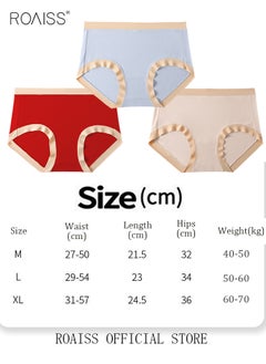 roaiss 3 Piece Breifs Set Women Safety Panties 60D High Elastic Soft Modal Ladies Underpants Breathable Antibacterial Stretch Shorts Women's Mid-rise Stretch Traceless Smooth Skinny Britches  - Image 3