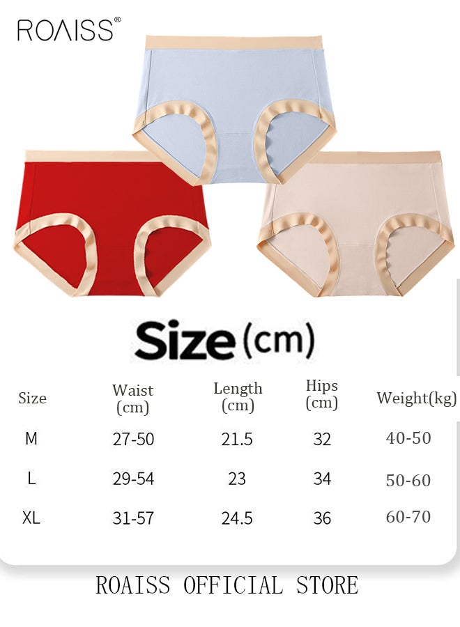 roaiss 3 Piece Breifs Set Women Safety Panties 60D High Elastic Soft Modal Ladies Underpants Breathable Antibacterial Stretch Shorts Women's Mid-rise Stretch Traceless Smooth Skinny Britches  - Image 3