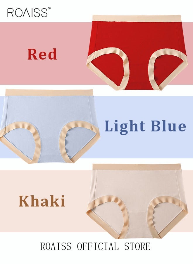 3 Piece Breifs Set Women Safety Panties 60D High Elastic Soft Modal Ladies Underpants Breathable Antibacterial Stretch Shorts Women's Mid-rise Stretch Traceless Smooth Skinny Britches
