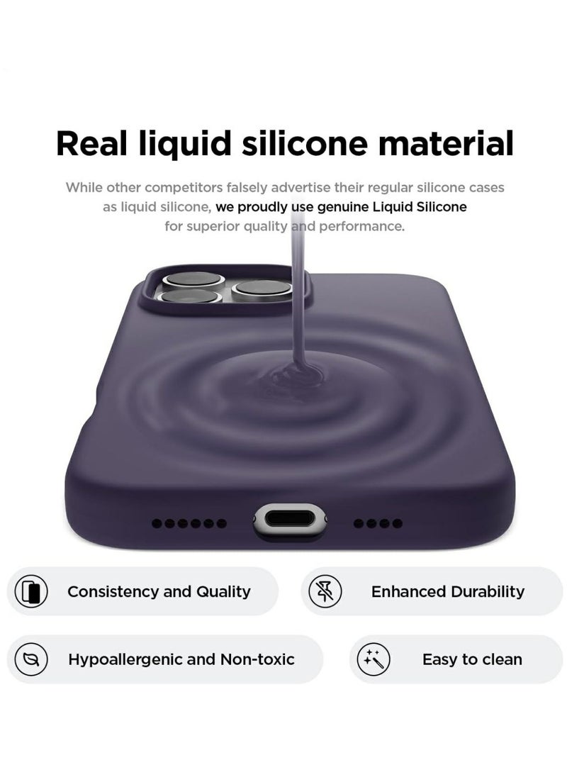 Generic - Silicone Case Compatible with iPhone 16 Pro Max, Slim Liquid Silicone Phone Case with 3-Layer Soft Rubber Shockproof Bumper with TPU Lining (Deep Purple) - Image 1