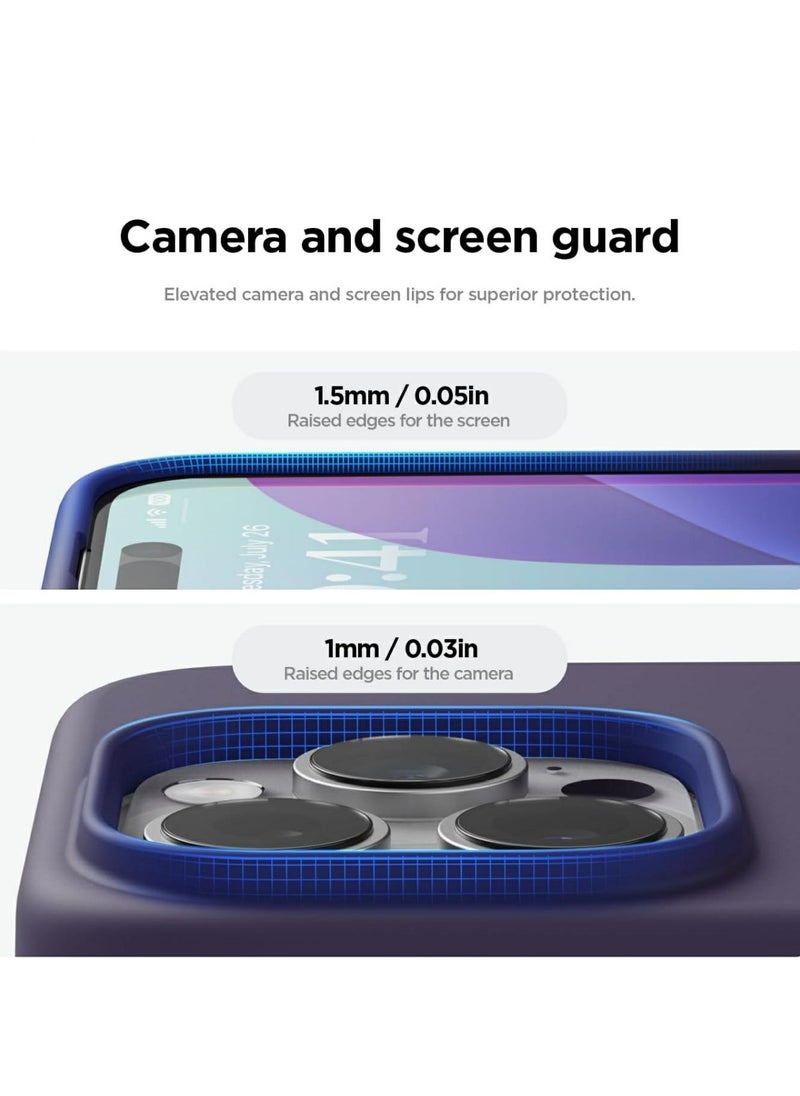 Generic - Silicone Case Compatible with iPhone 16 Pro Max, Slim Liquid Silicone Phone Case with 3-Layer Soft Rubber Shockproof Bumper with TPU Lining (Deep Purple) - Image 1