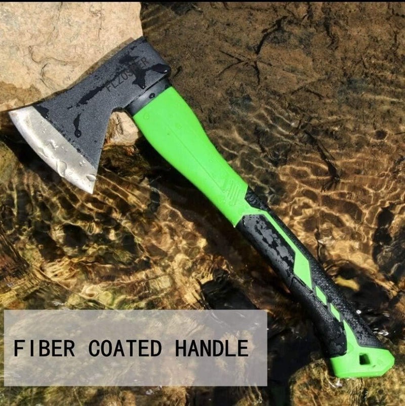 FLZOSPER Chopping Axe,15” Camping Hatchet，Forged Steel Wood Splitting Tool with Strong Fiberglass Handle and Anti-Slip Grip with Anti-Slip Grip-Even Free Head Cover - Image 5