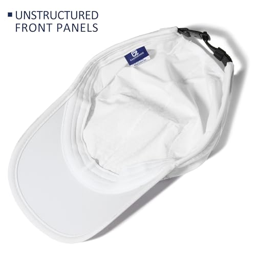 GADIEMKENSD Sport Cap,Soft Folding Brim Lightweight Running Hat Breathable Baseball Cap Quick Dry Sport Caps Cooling Portable Sun Hats for Men and Woman Performance Cloth Workouts and Outdoor Activities White - Image 4