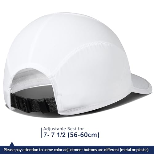GADIEMKENSD Sport Cap,Soft Folding Brim Lightweight Running Hat Breathable Baseball Cap Quick Dry Sport Caps Cooling Portable Sun Hats for Men and Woman Performance Cloth Workouts and Outdoor Activities White - Image 3