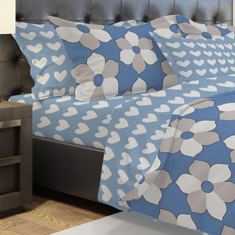 Amali  4 Pieces Bedsheet Set Single Size (120 x 200+35cm) Including 1 Duvet Cover 1 Fitted Sheet 1 Oxford & 1 Standard Pillowcases Durable & Long Lasting Quality - Image 3