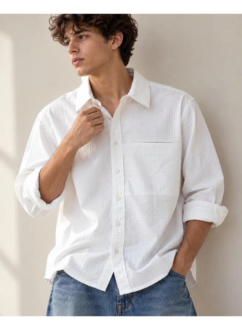 فكتور اند جين Cotton Stretch Boxy Fit Shirt
