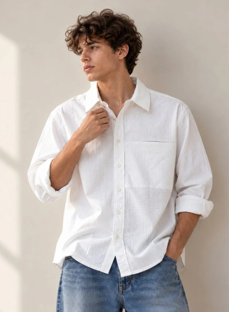 Victor And Jane Cotton Stretch Boxy Fit Shirt
