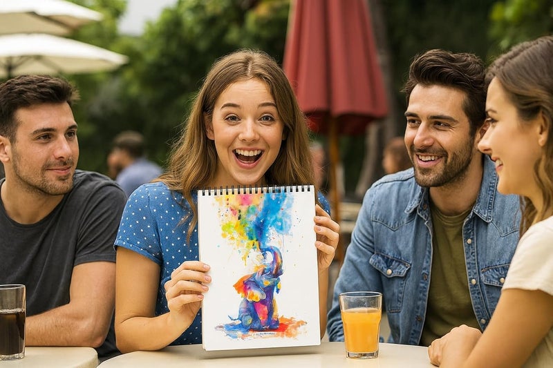 COI دفتر رسم 20 سم × 29 سم، عبوة واحدة، 25 ورقة، دفتر رسم فني ملزم حلزوني، ورق رسم فنان بسمك 160 جرام، لوح رسم للكتابة والرسم للأطفال والبالغين والمراهقين والفتيات والفتيان - Image 3