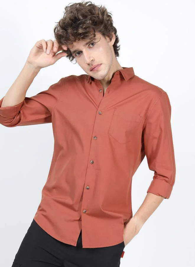 HIGHLANDER Back Typographic Print Shirt with Long Sleeves by Styli