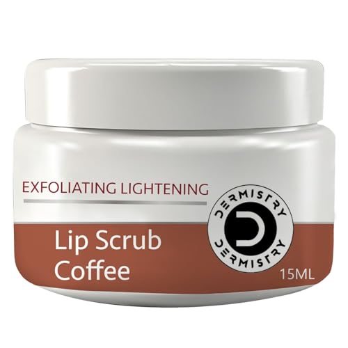 Dermistry Coffee Sugar Lip Scrub Balm for Dry Dark Pigmented & Chapped Lips Exfoliating Pigmentation Removal Lip Scrub with Shea Butter & Coconut Oil 15ml - Image 1