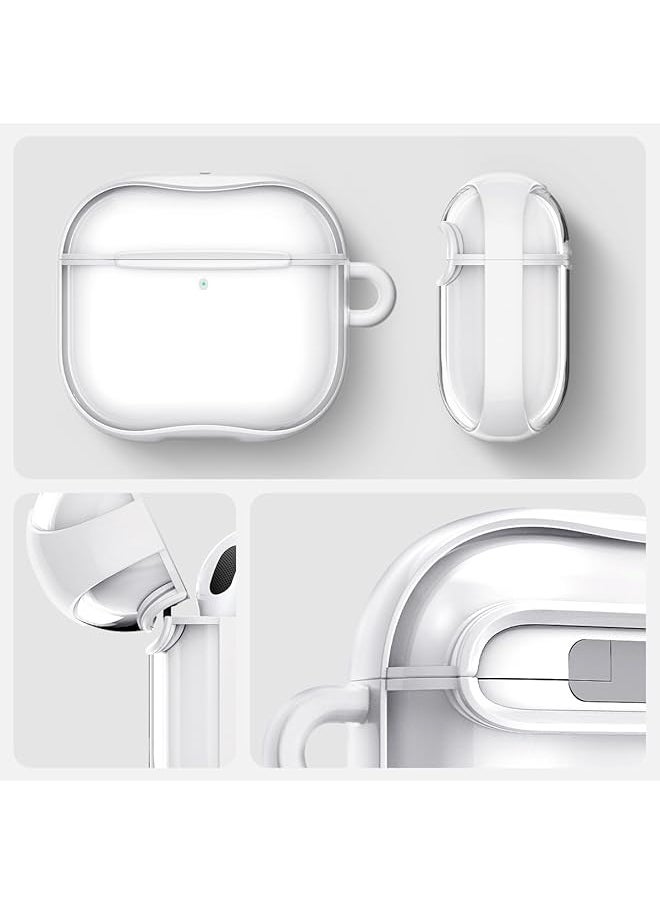 Spigen - Ultra Hybrid Designed For Airpods 4 Case Cover 2024 Protective Clear Anti Yellowing With Carabiner Jet White - Image 1