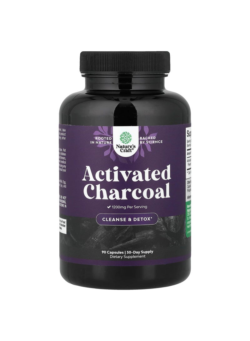Activated Charcoal, 90 Capsules (400 mg per Capsule)
