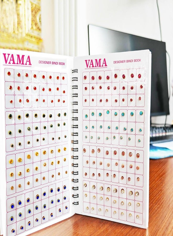 VAMA Fashions Self Adhesive Multicolor Round Crystal Stone Traditional Forehead Bindi Sticker Booklet Pack for Women & Girls - 480 Bindi Stickers - Image 5