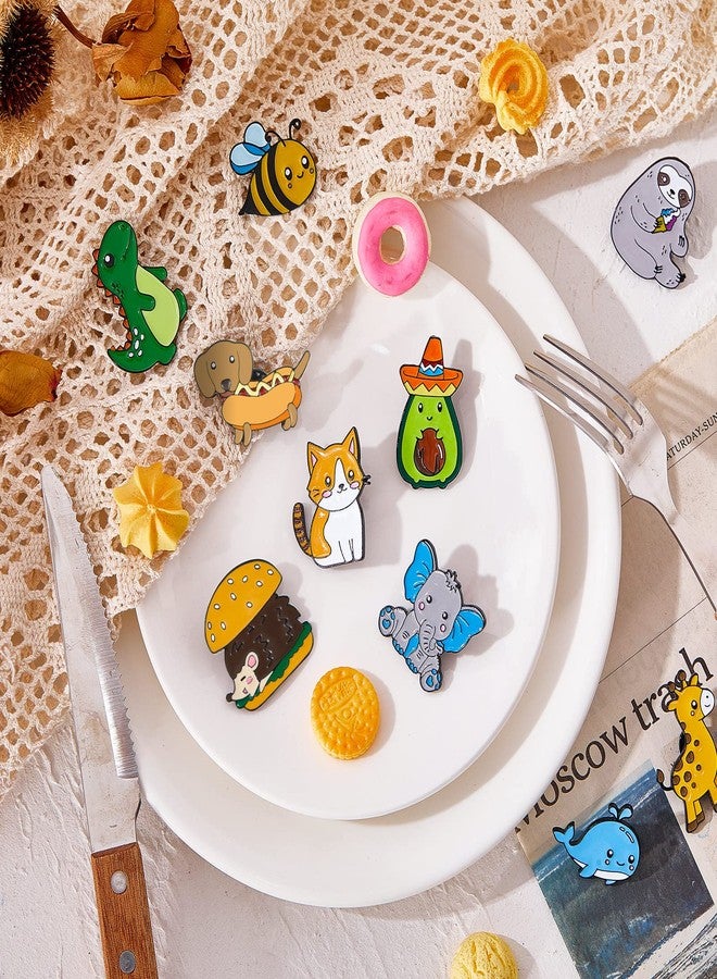 باتيير ١٠ قطع من دبابيس الحيوانات اللطيفة المطلية بالمينا، دبابيس لتزيين حقائب الظهر والسترات، دبابيس لتعليق الحقائب والملابس - Image 4