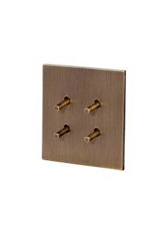 Donmarco 4 Gang 2 Way Light Switch (86) – Plain Toggle Design – Stainless Steel Panel, Fire-Resistant Electric Switch, 15-Year Warranty, Wall Switch for Home and Office (Light Antique Brass)  - Image 2