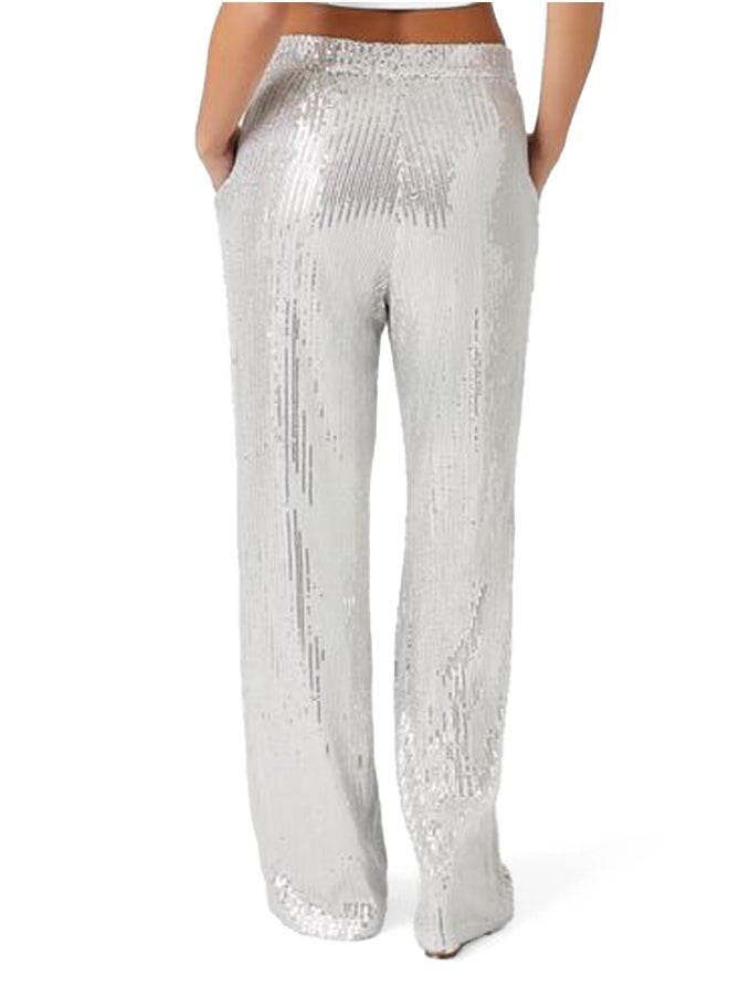 Low-Rise Sequin Pants