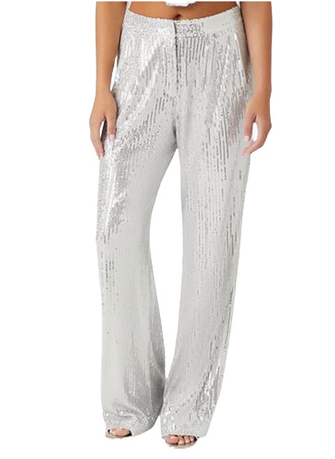 Low-Rise Sequin Pants