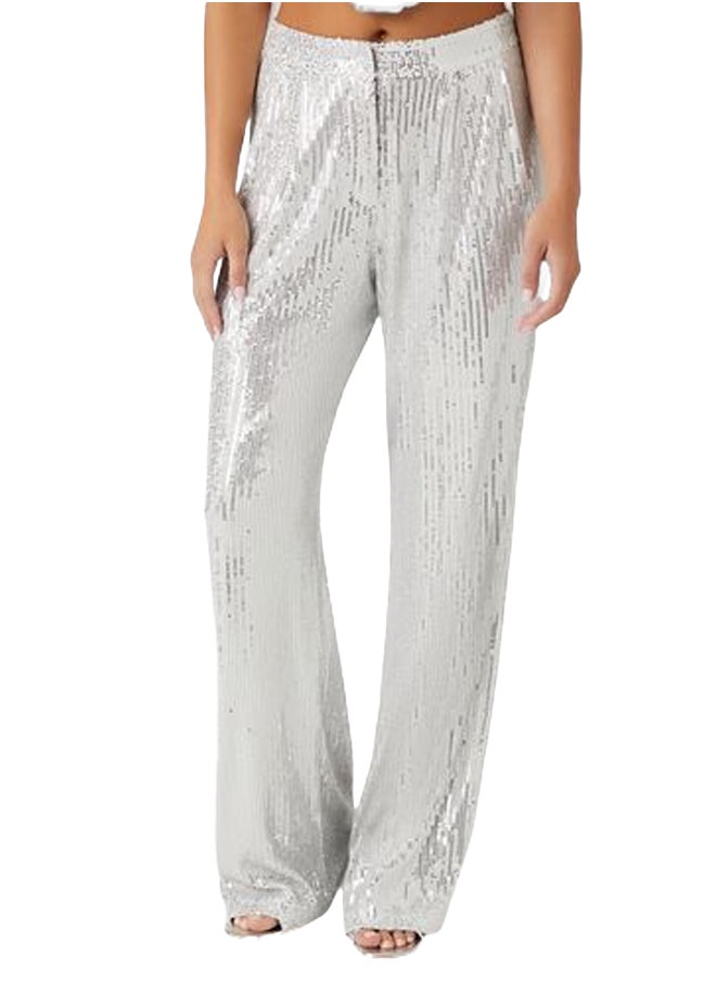 Low-Rise Sequin Pants