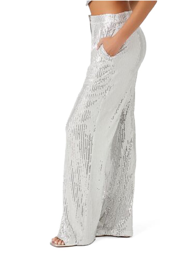 Low-Rise Sequin Pants
