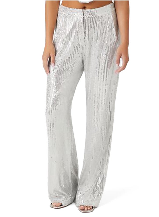 Low-Rise Sequin Pants