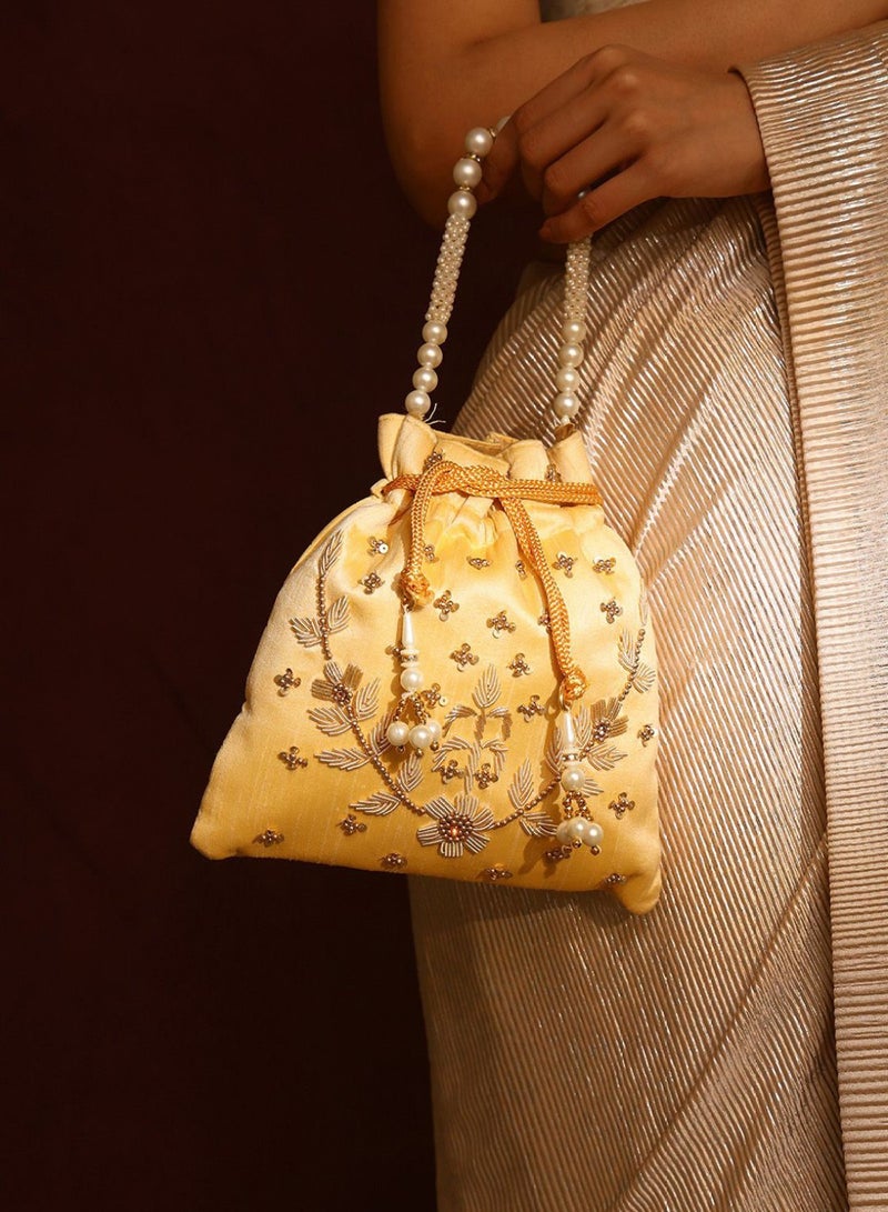 Priyaasi Embellished Embroidered Potli Clutch  - Image 1