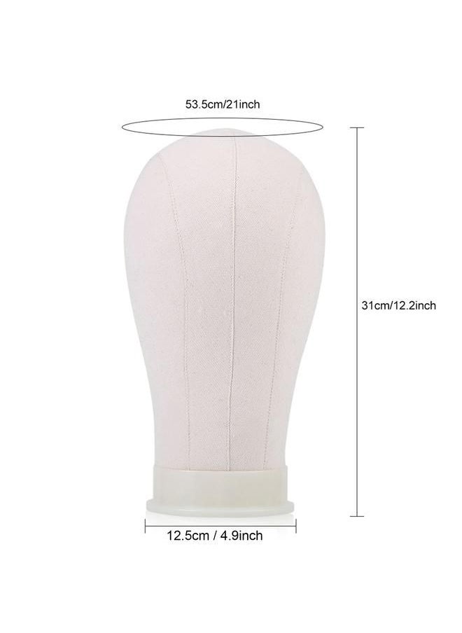 Arabest - 21inch Canvas Head Wig Model Making Mannequin Head Hat Headwear Cap Display Manikin Model - Image 1