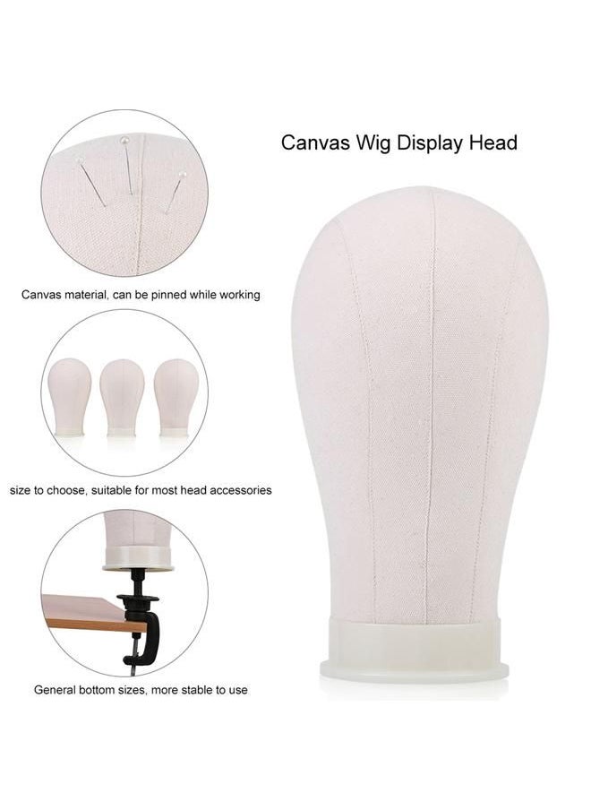 Arabest - 21inch Canvas Head Wig Model Making Mannequin Head Hat Headwear Cap Display Manikin Model - Image 1