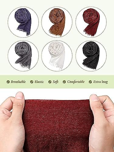 ICW Women's UV Protection Premium Light Weight Wrinkle Ironless Crinkle Cotton Hemp Summer Scarf Stoles Shawl head scarves for girls (colour 1) - Image 5