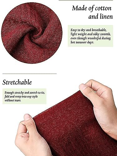 ICW Women's UV Protection Premium Light Weight Wrinkle Ironless Crinkle Cotton Hemp Summer Scarf Stoles Shawl head scarves for girls (colour 1) - Image 4