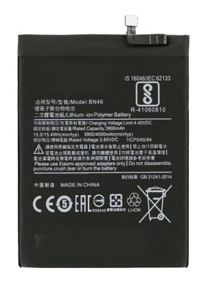 Generic - Battery BN46 compatible with Xiaomi Redmi 7, Redmi Note 8, Redmi Note 8 (2021), Redmi Note 8T, Li-Polymer, 3.85 V, 4000 mAh - Image 1