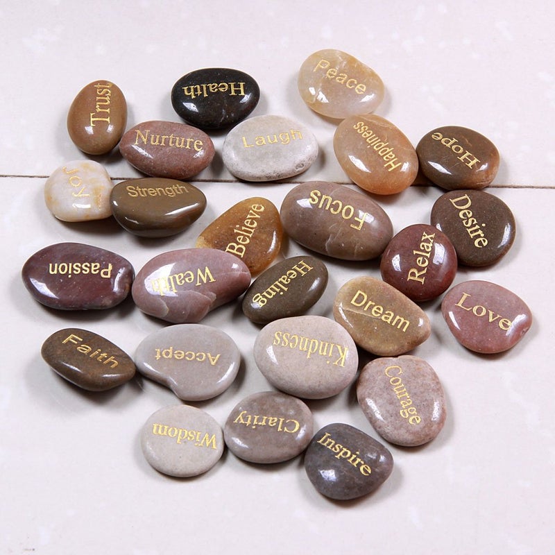 TGS Gems Engraved Inspirational Stones (25 Different Words) - Image 2