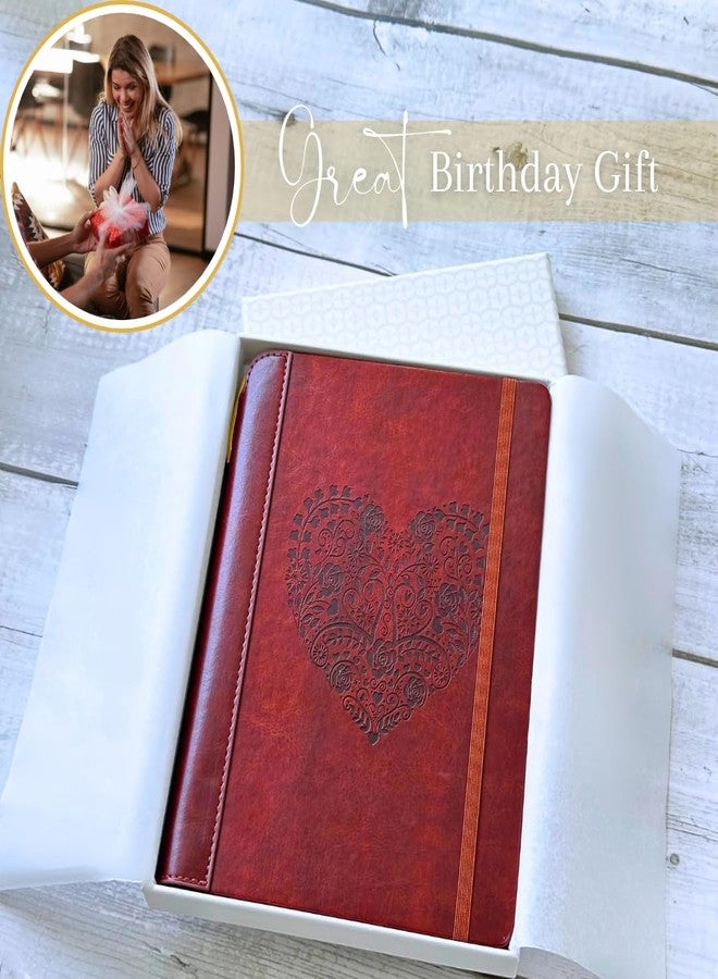 SETTINI® Lined Journal - Heart Journal for Writing Gift Set - Hardcover Vegan Leather, Includes Luxury Pen in a Unique Pen Holder, 192 Pages, 6 x 8.5 inches - Christmas Gifts - Image 2