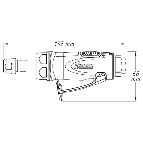 HAZET Stick Grinder 9032N-1 I Straight Version for Infinitely Variable Speed Regulation, 12.3.58 in Internal Thread, Incl. Coupling Plug I Handy Tool for Sanding - Image 3