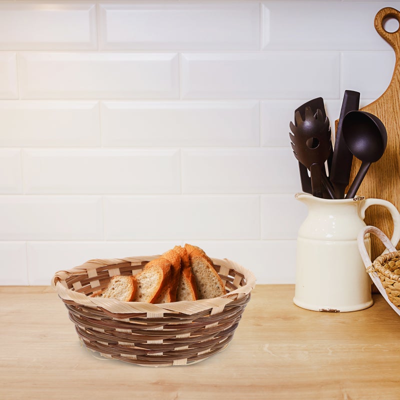 10 Pcs Hand Woven Fruit Basket Household Hand Woven Fruit Bread Serving Basket - Image 4