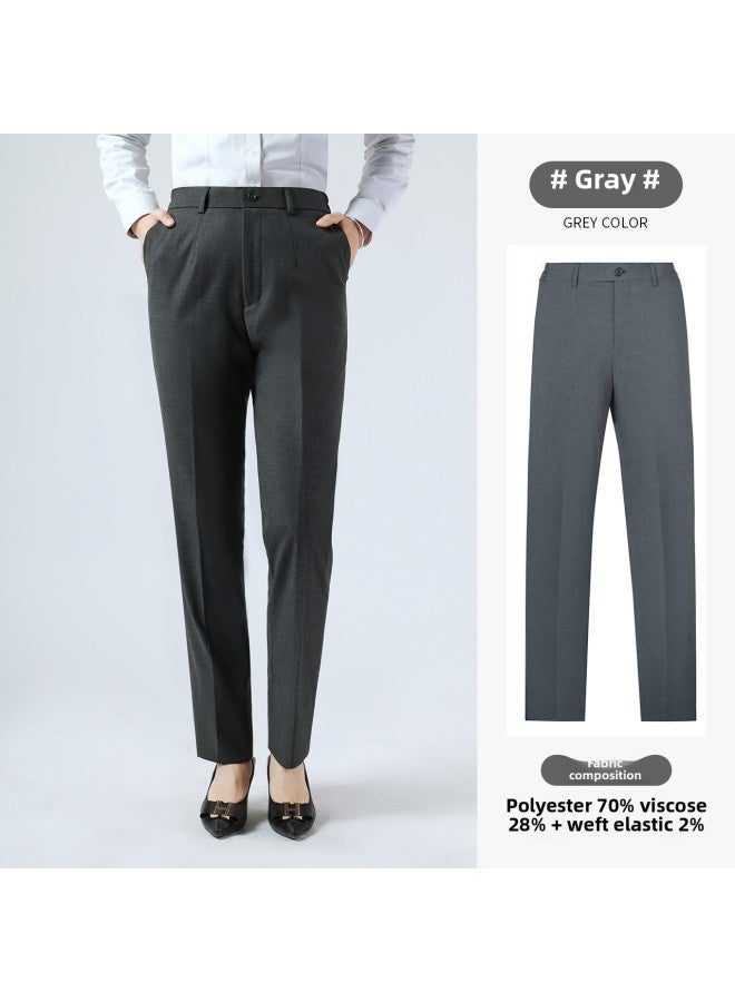 Professional Suit Pants Draping Spring Work Formal Wear Women's Straight Slimming Thin Casual Suit Pants Business Smoke Tube Overalls