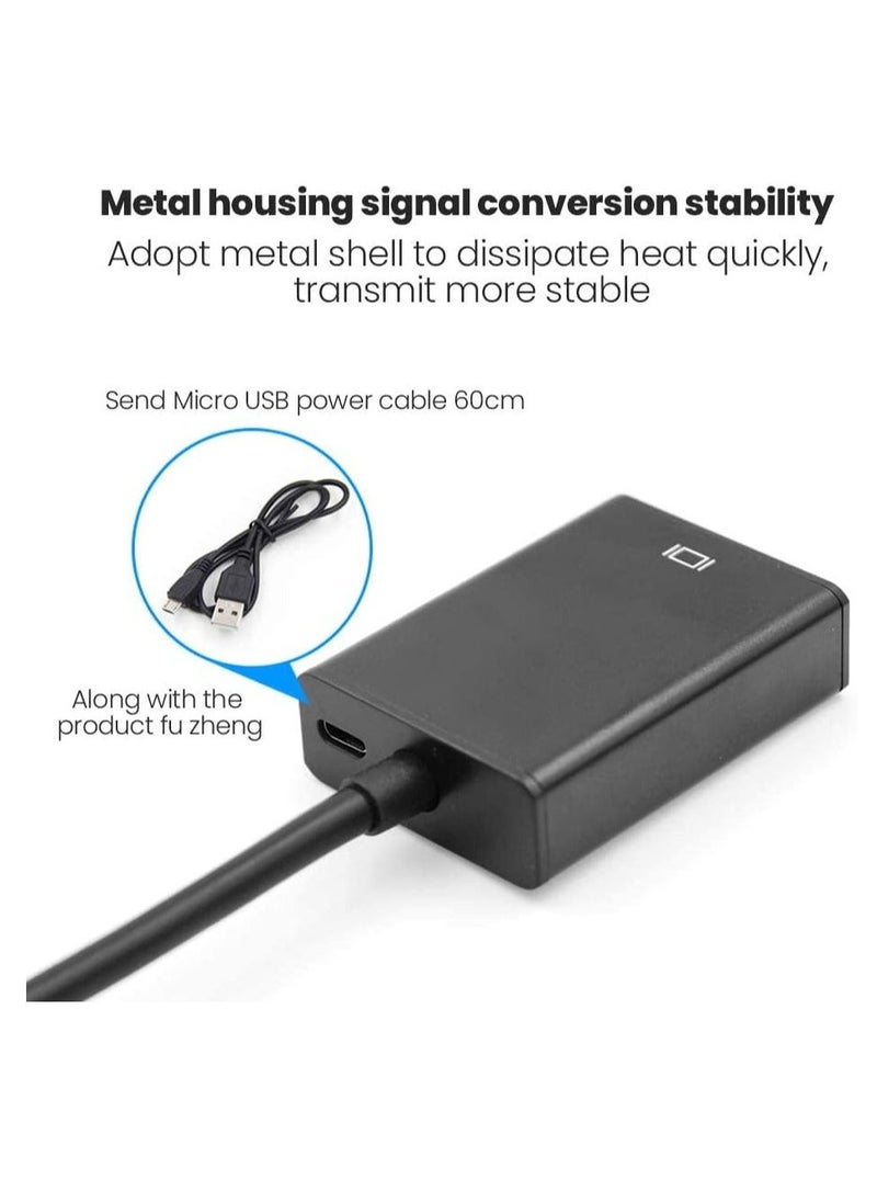 TIGER VGA to HDMI Adapter – VGA Male to HDMI Female Converter with 3.5MM Audio Jack, Full HD 1080P for Connecting Monitor, PC, Laptop, Desktop, HDTV, Projector, DVD, Large Screen, Office Meeting - Image 5